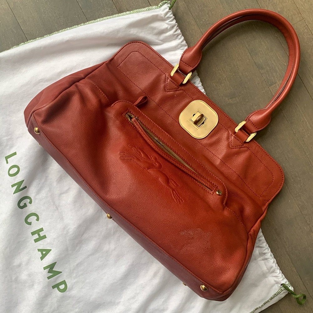 Longchamp Gatsby Burgundy Brown Leather Bag